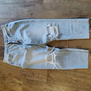American Eagle Distressed Cut Off Mom Jeans - Size 14